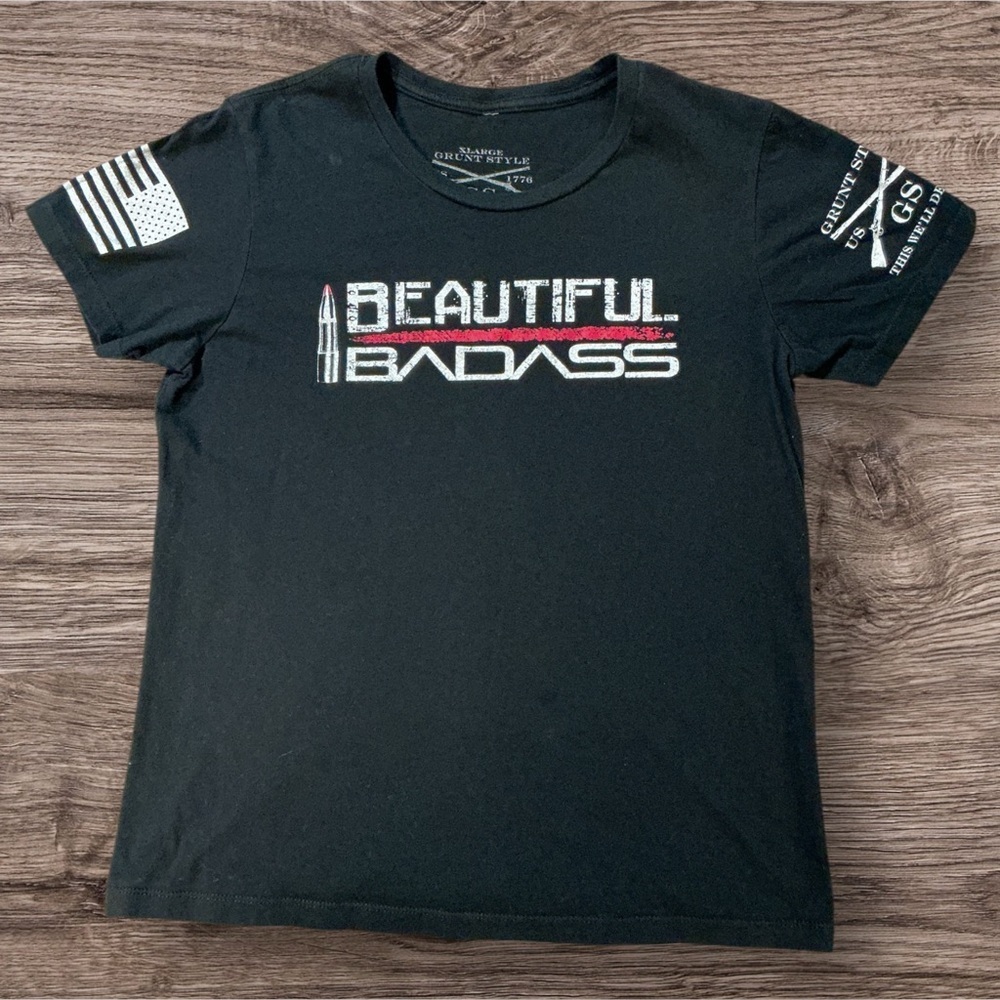 Grunt Style Black 'Beautiful Badass' Short Sleeve Tee